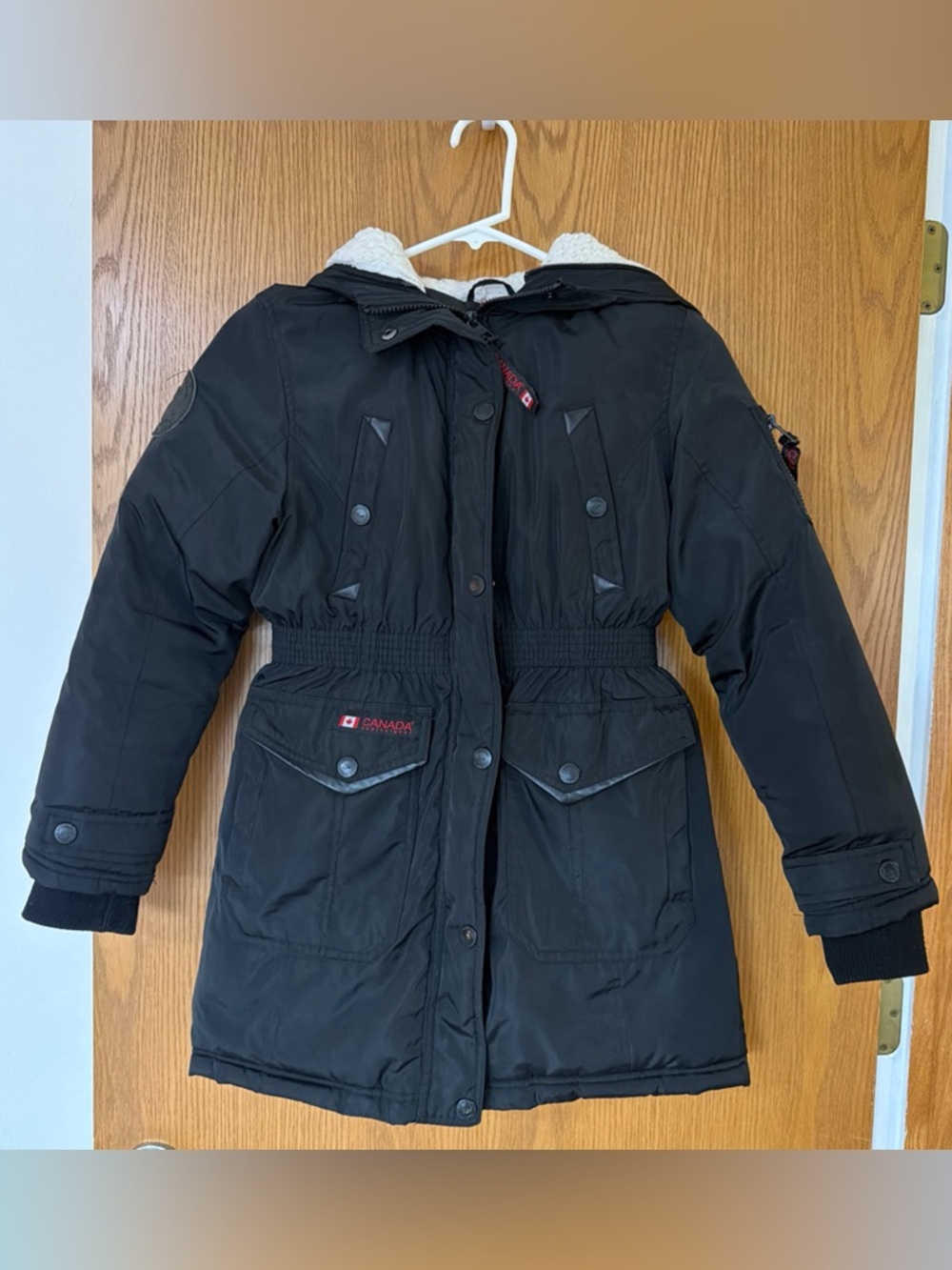 Youth Canada Weather Gear Parka Jacket Coat -Black Size Medium Kids 10/12 Hooded
